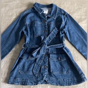 Blue Denim Jacket with Belt